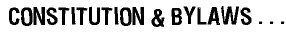 Constitution and Bylaws
